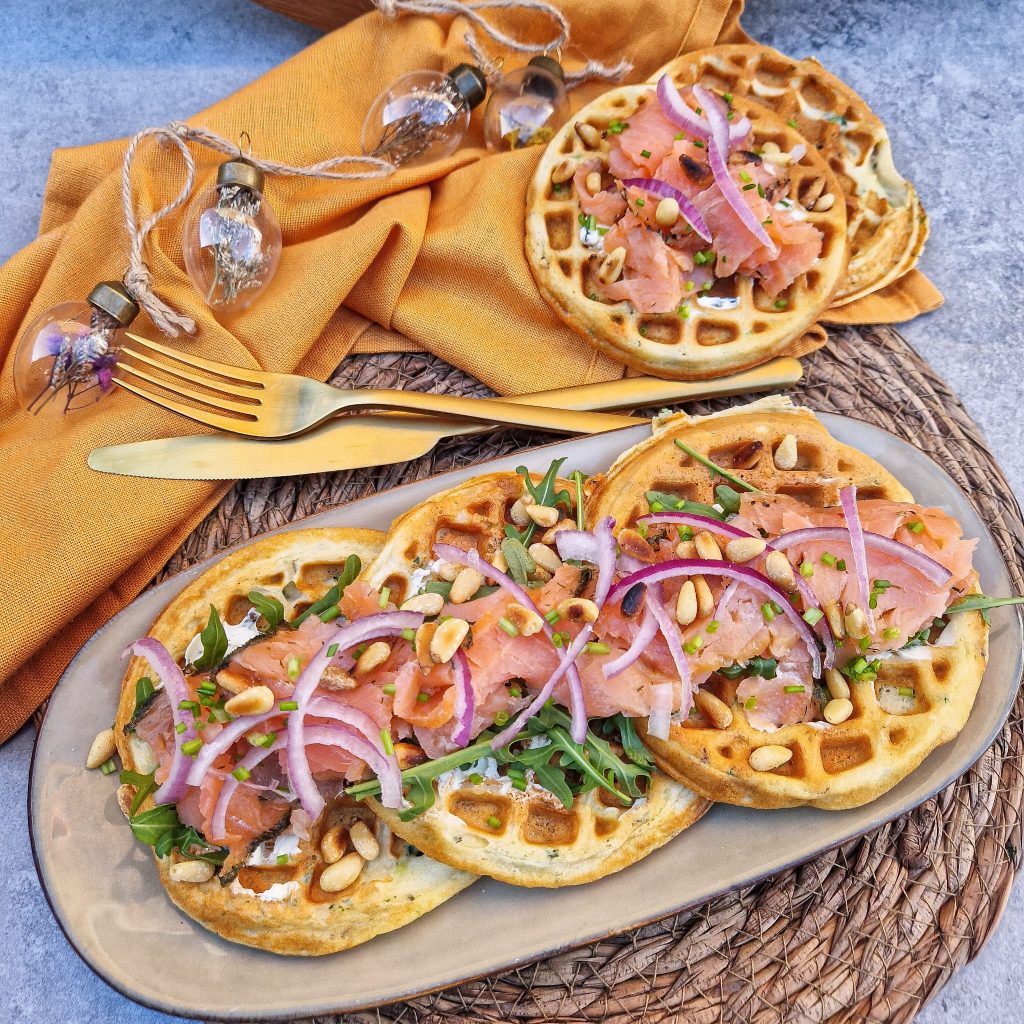 Zalm roomkaas wafels