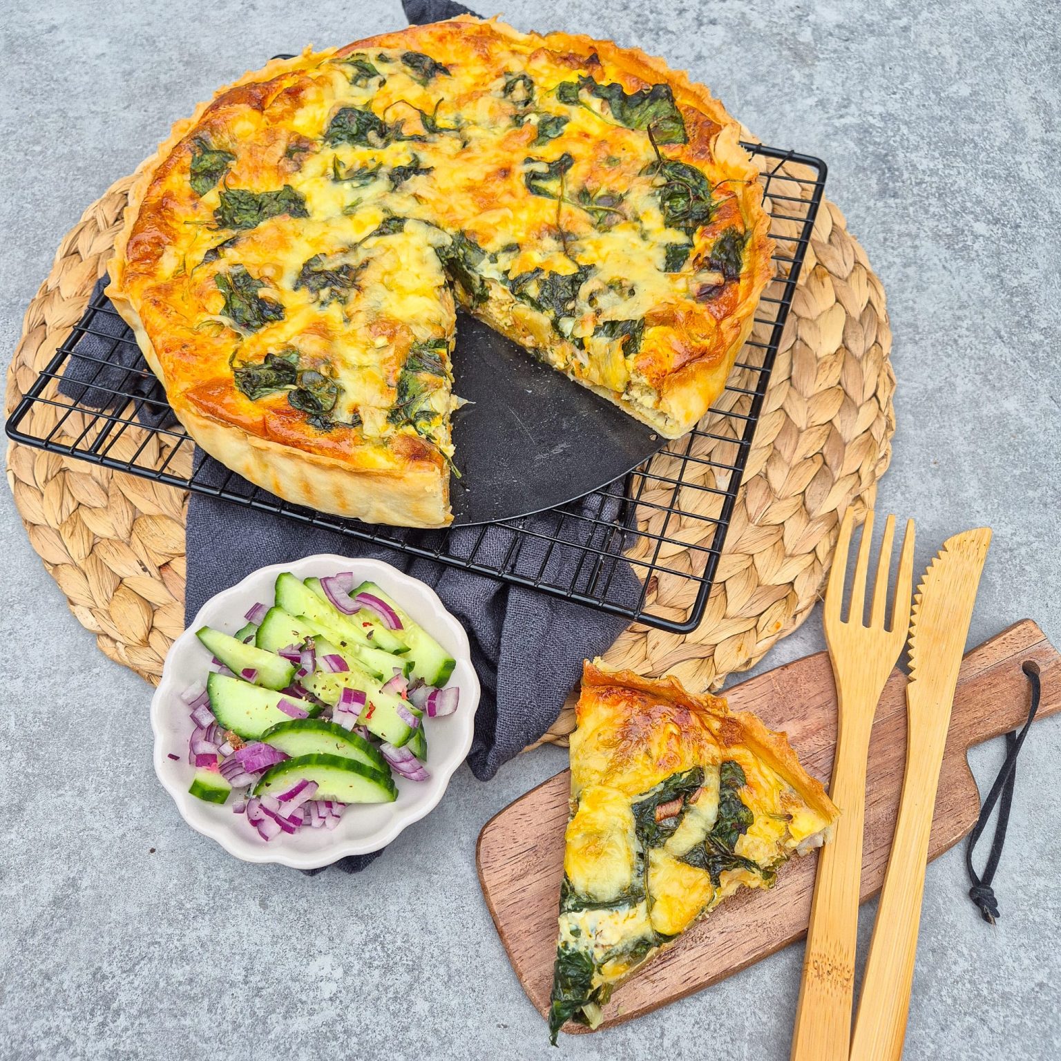 Quiche met kip en spinazie - Koken met liefde